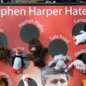 PSAC's "Stephen Harper Hates..." bean bag toss game at the Labour Day BBQ.