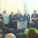 UVAE National President Yvan Thauvette speaks at the Saskatoon press conference
