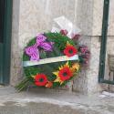 Veterans laid a symbolic wreath outside the Veterans Affairs office in Brandon