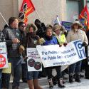 Members from USGE Local 50081 rally with other PSAC & PIPSC members in Winnipeg.