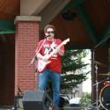 Guitarist for Lethbridge band Big Jim and the Twins wearing a campaign shirt