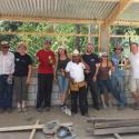 Some of the group taking a break from working on the community centre in San F