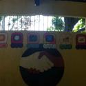 Some of the group's artistry in one of the classrooms at Centro Educativo Comuna