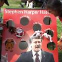 PSAC's "Stephen Harper Hates..." bean bag toss game.
